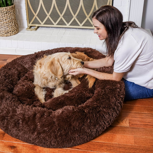 Dark Brown Pawfect Calming Donut Bed