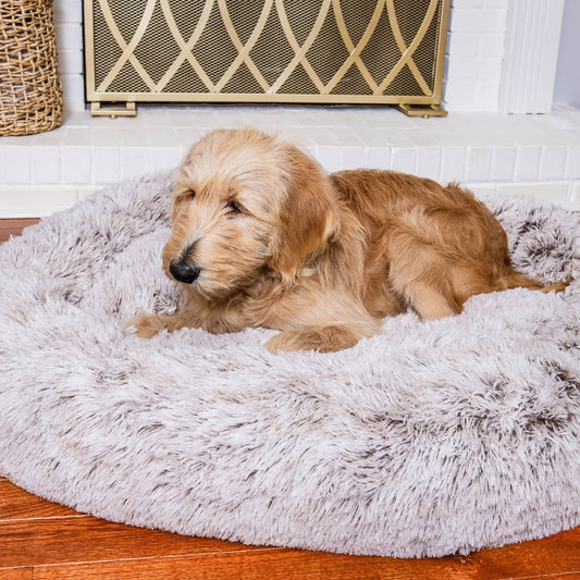 Frosty Brown Pawfect Calming Donut Bed